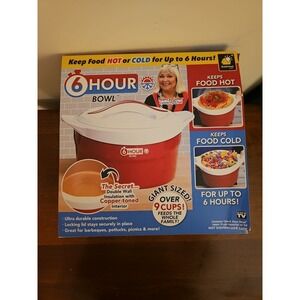 New In Box Stainless Steel 6 Hour Bowl Copper-toned Hot/cold Party Insulated